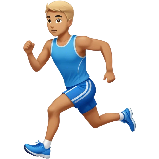 athlete with blue shorts running very fast emoji