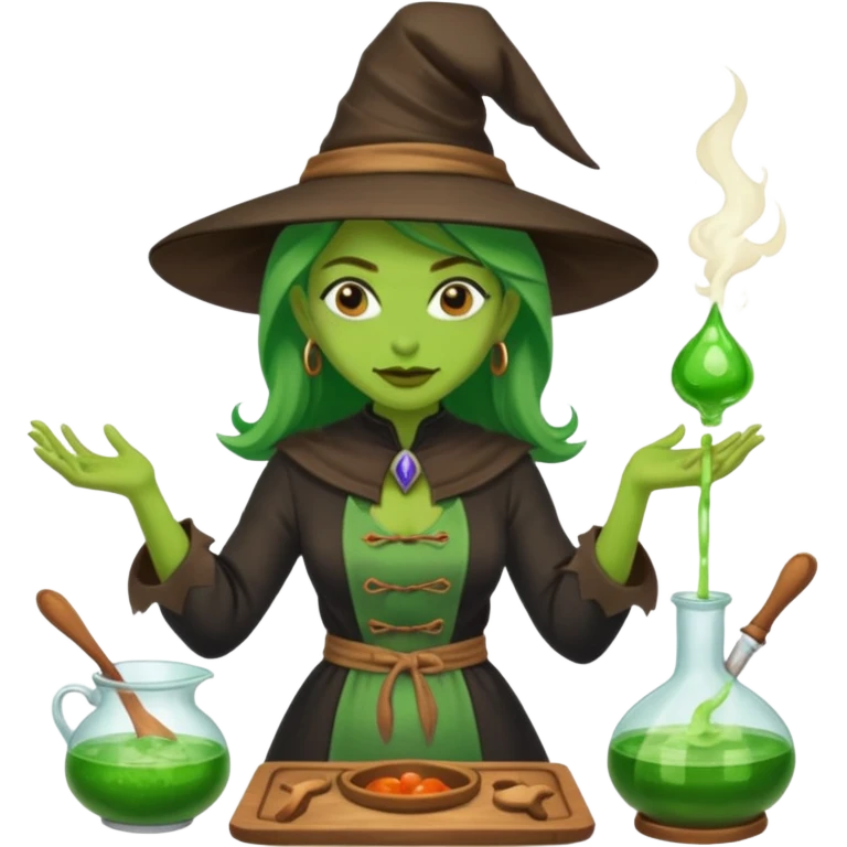 green witch cooking potion emoji