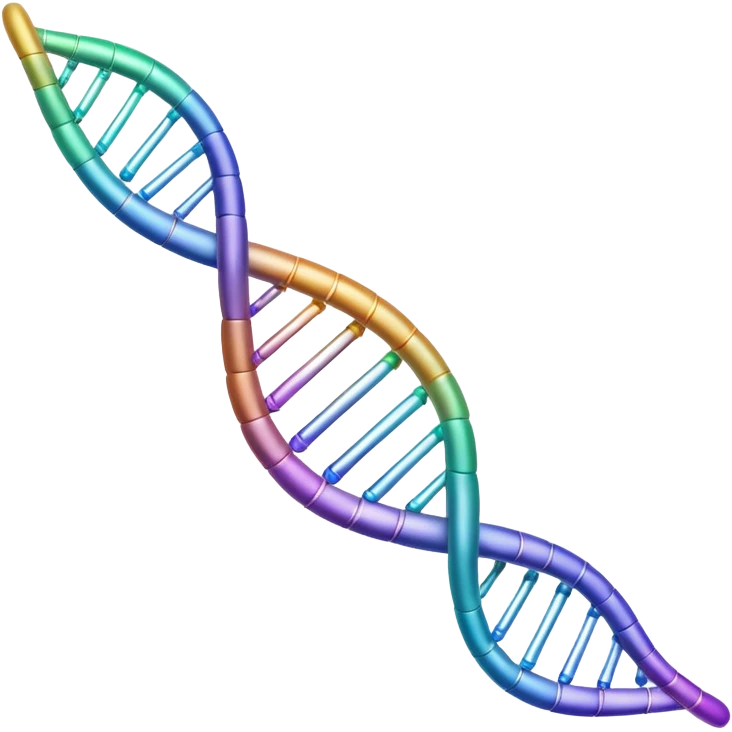 DNA strand above a paper sheet emoji