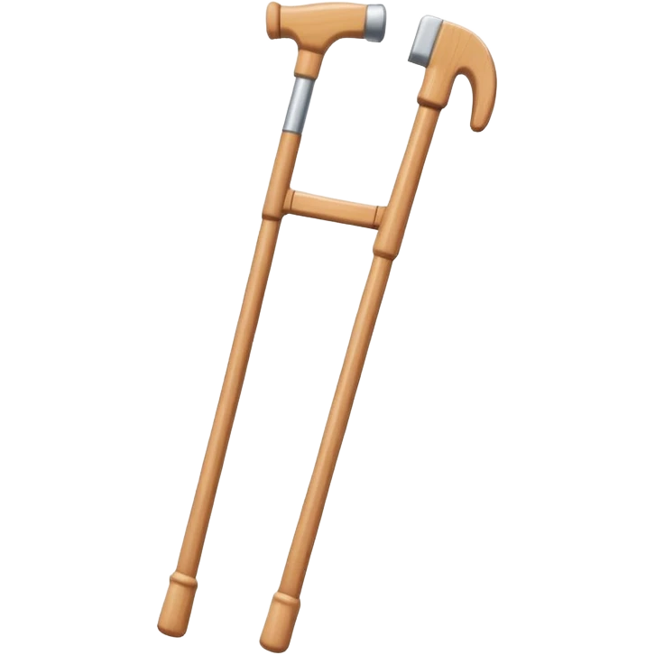 Crutch, cartoon illustration, with clean lines, no face on objects, white background emoji