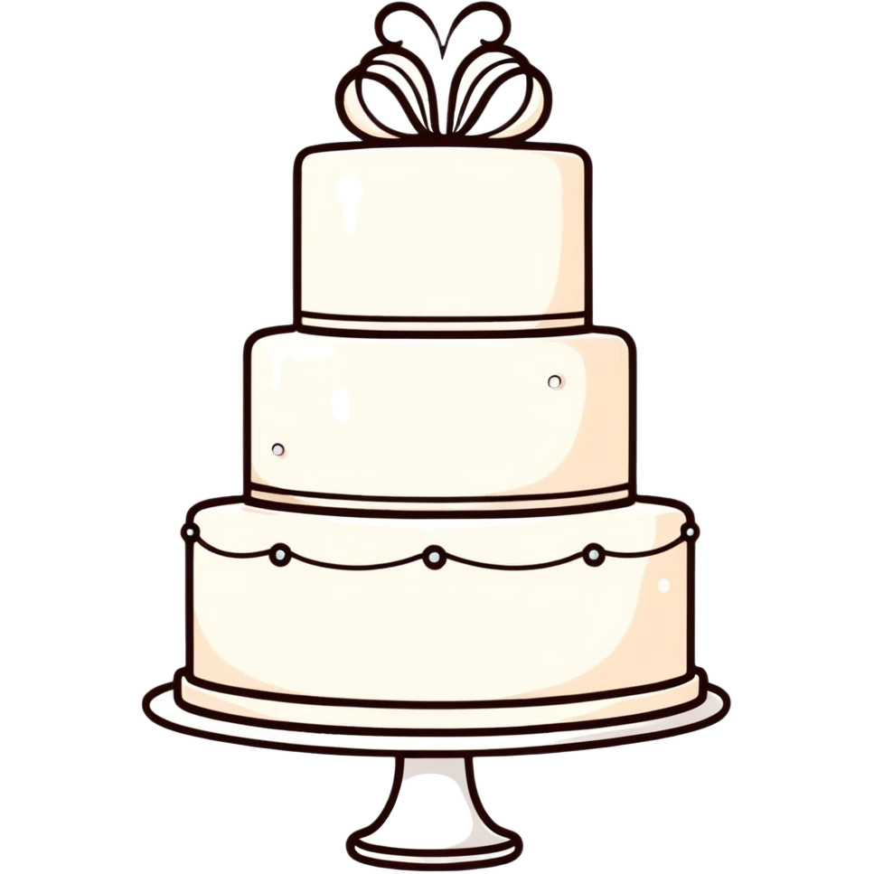 white wedding cake with pearl decorations emoji