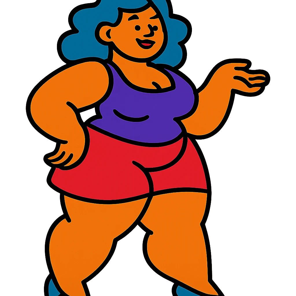 woman with exaggerated proportions emoji