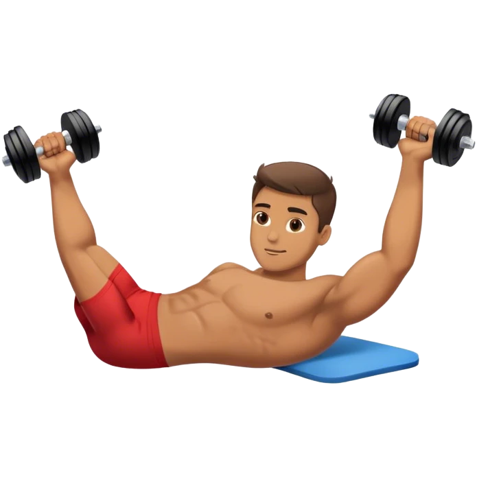 guy lying dumbbell pec emoji