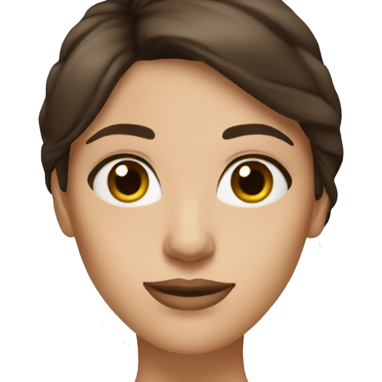 brunette business woman, fair skin, brown eyes emoji