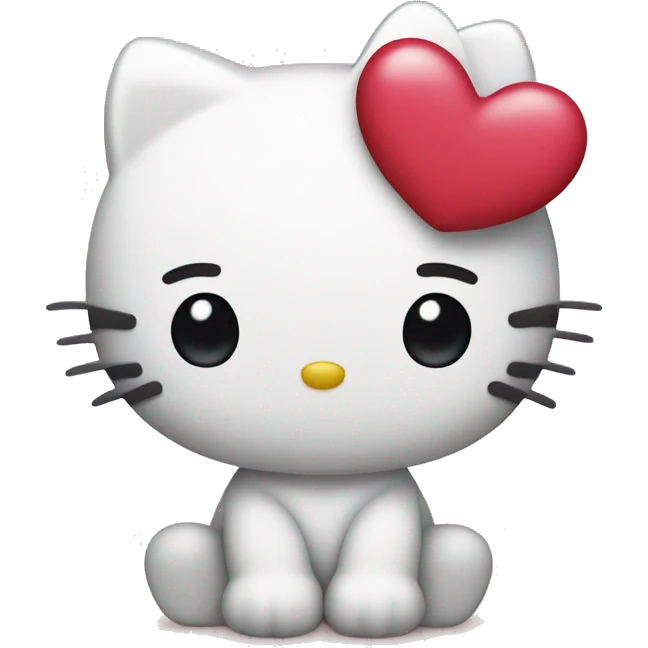 hello kitty with heart emoji