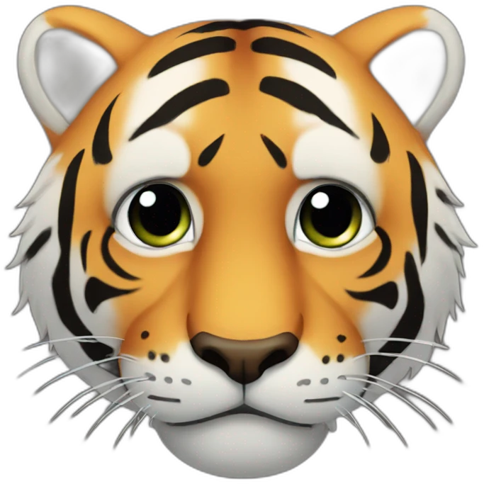 A tiger with tears emoji