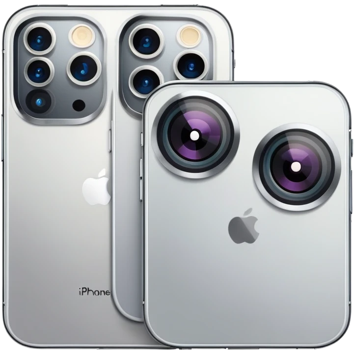 iPhone 15 Pro with its distinctive triple camera setup and titanium frame emoji