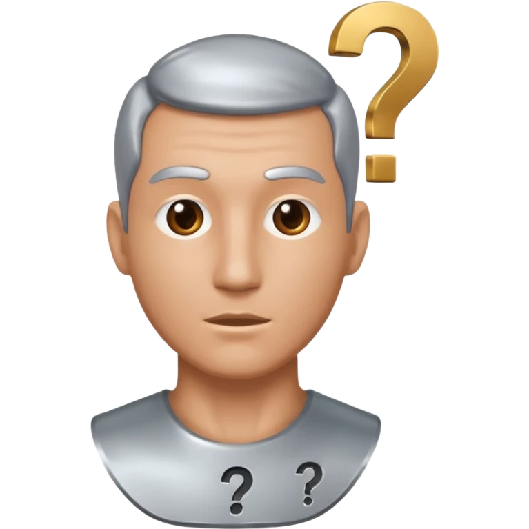 bust of a man with a question mark emoji