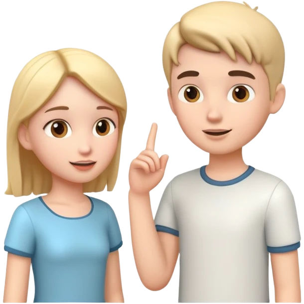 generate realistic detailed boy and girl talks 3d style  emoji