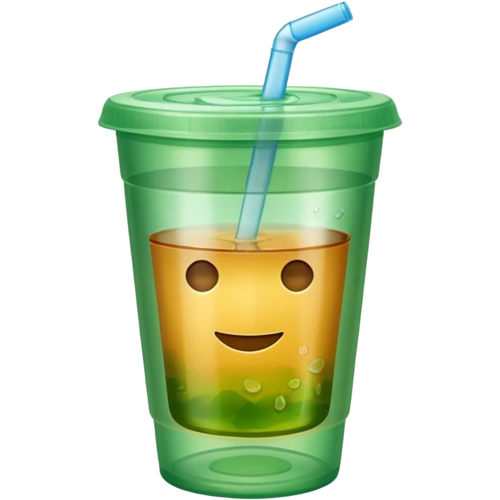 Plastic cup with cold mate tea. emoji