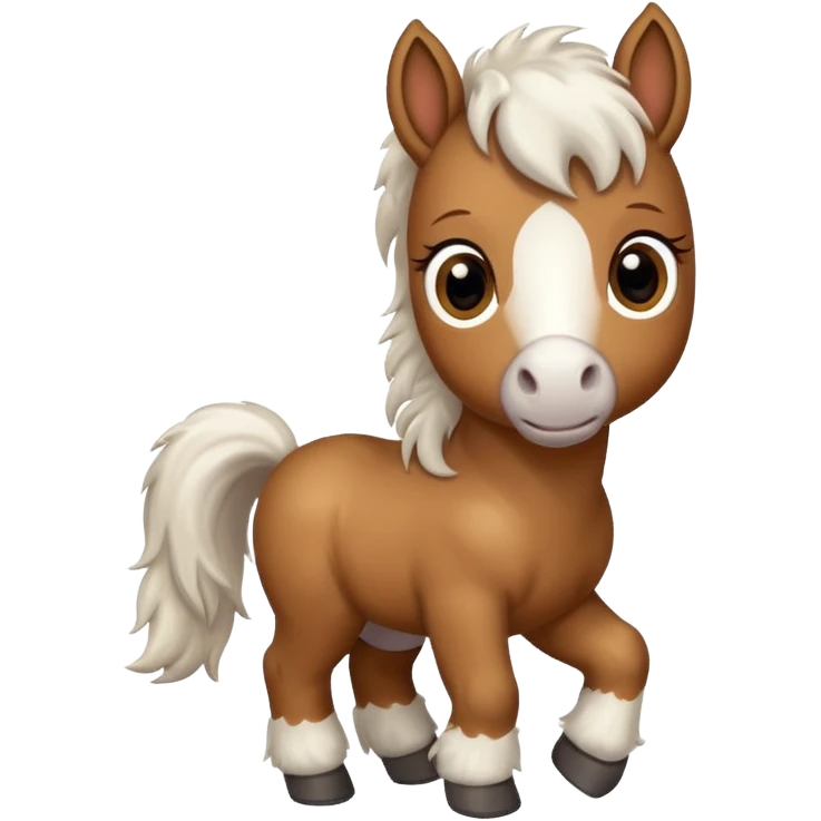 baby horse brown and white  emoji