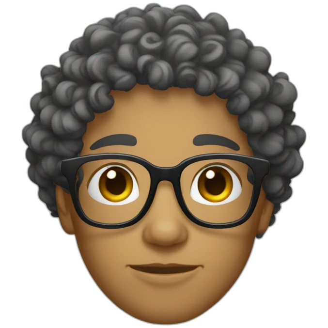 curly hair glasses  emoji