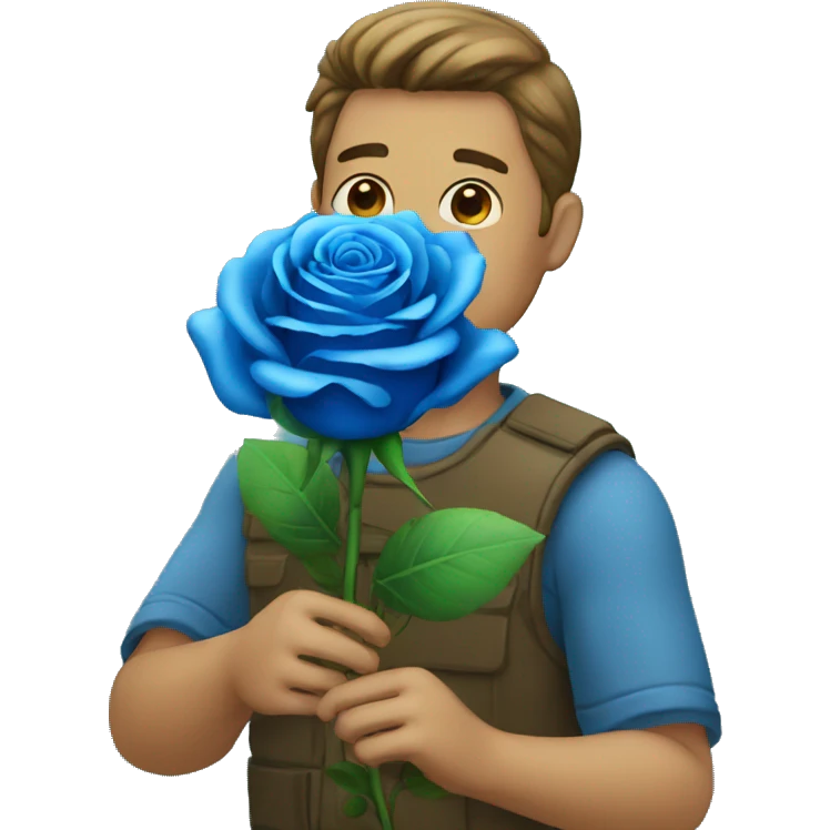 A man giving Blue roses  emoji