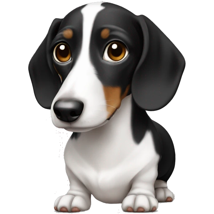 Black Rand and white piebald dachshund  emoji