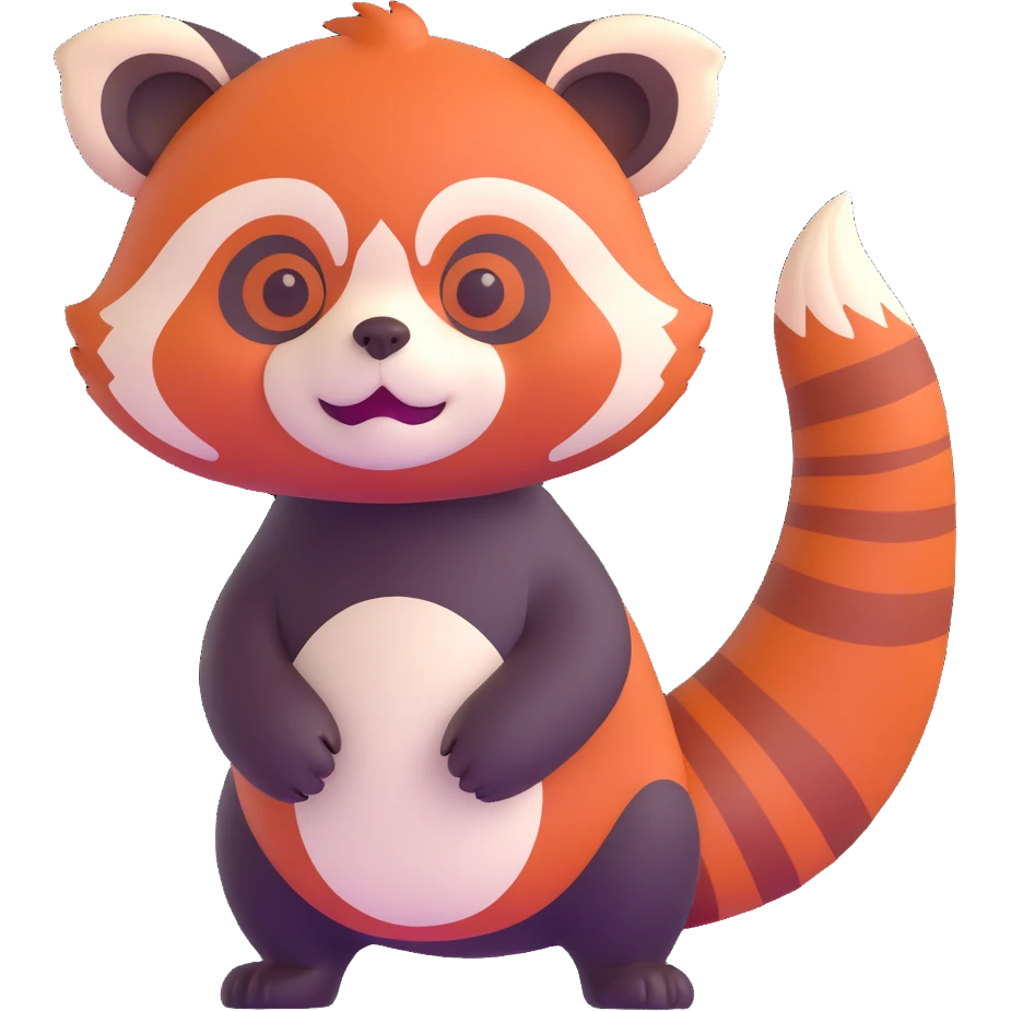 cute red panda, standing  emoji