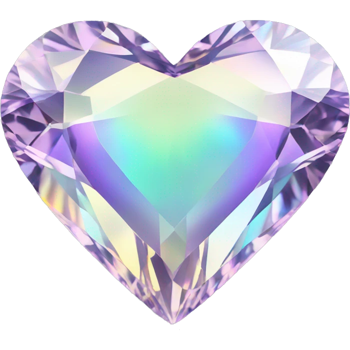 Heart shaped 56-carat iridescent diamond emoji