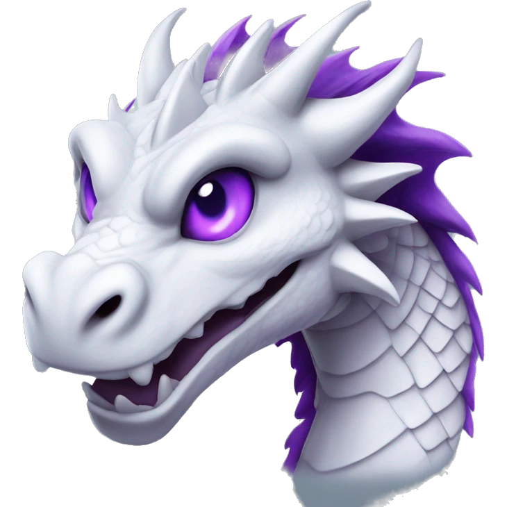 White dragon with purple eyes house of dragon style  emoji