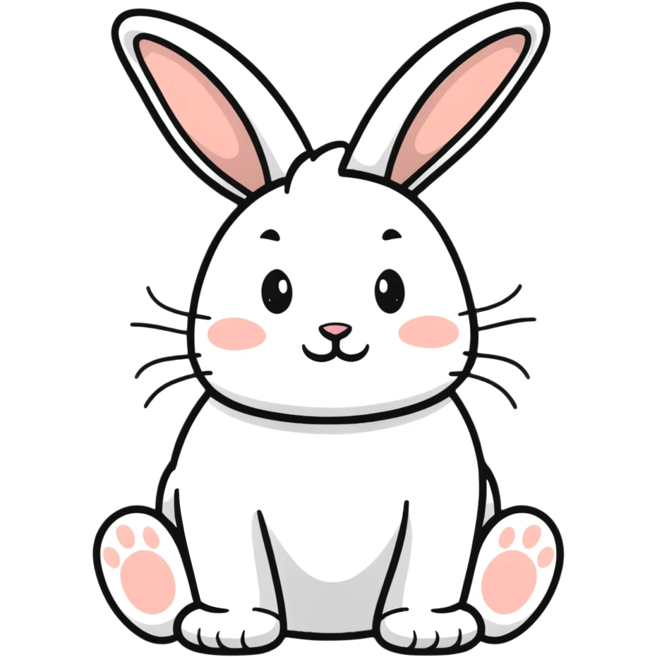 white bunny bowing politely, paws together emoji