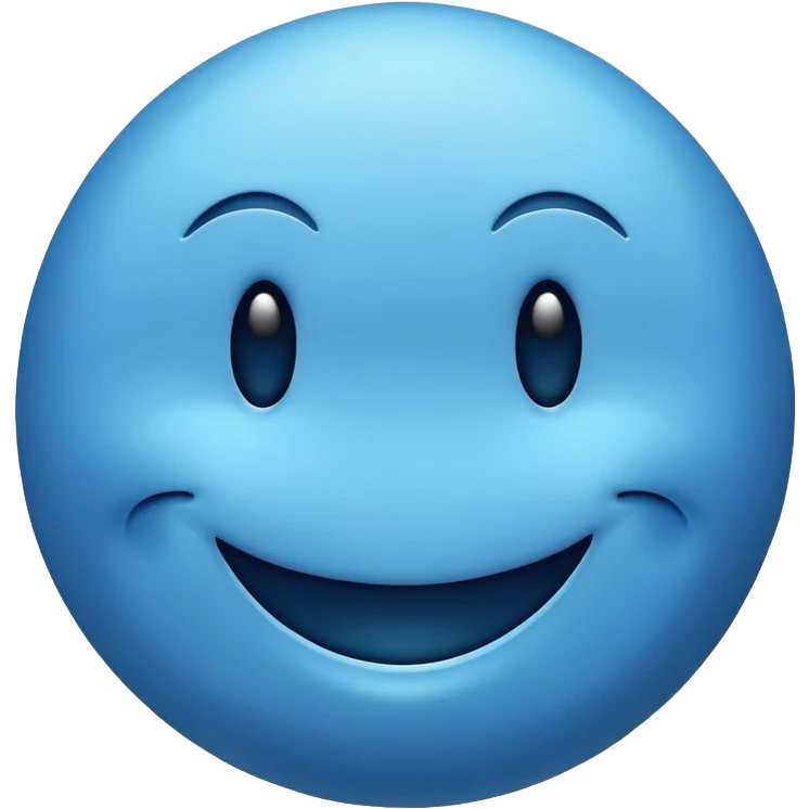 Blue smile face emoji
