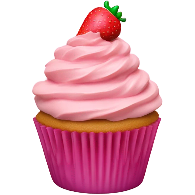  Cupcake with strawberry cheesecake on top emoji