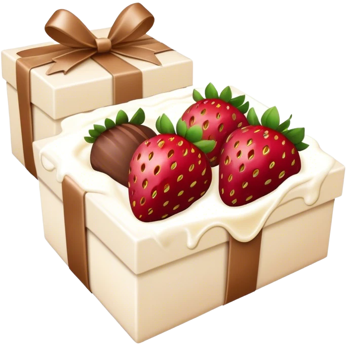 gift set of strawberries in chocolate emoji