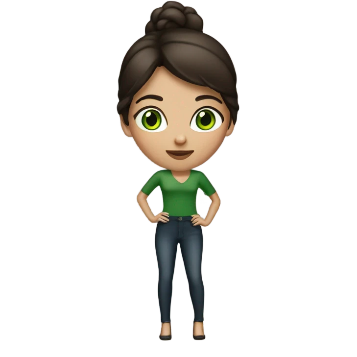 Brunette Model with Green eyes  emoji