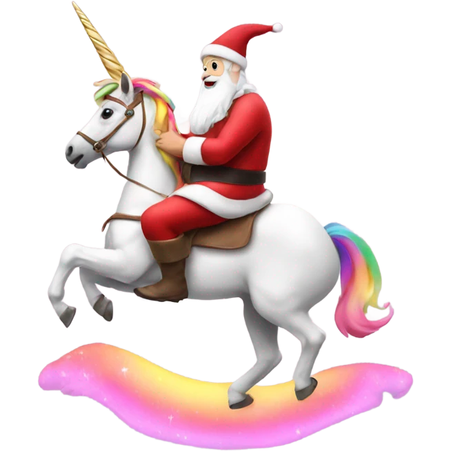 Santa on a unicorn emoji
