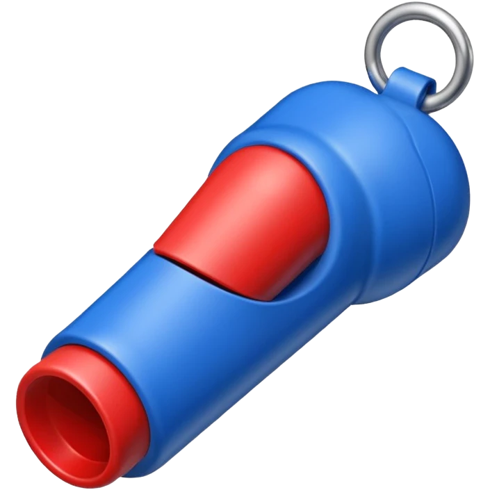 whistle in blue (#00A3E0) and red (#F9423A)  emoji