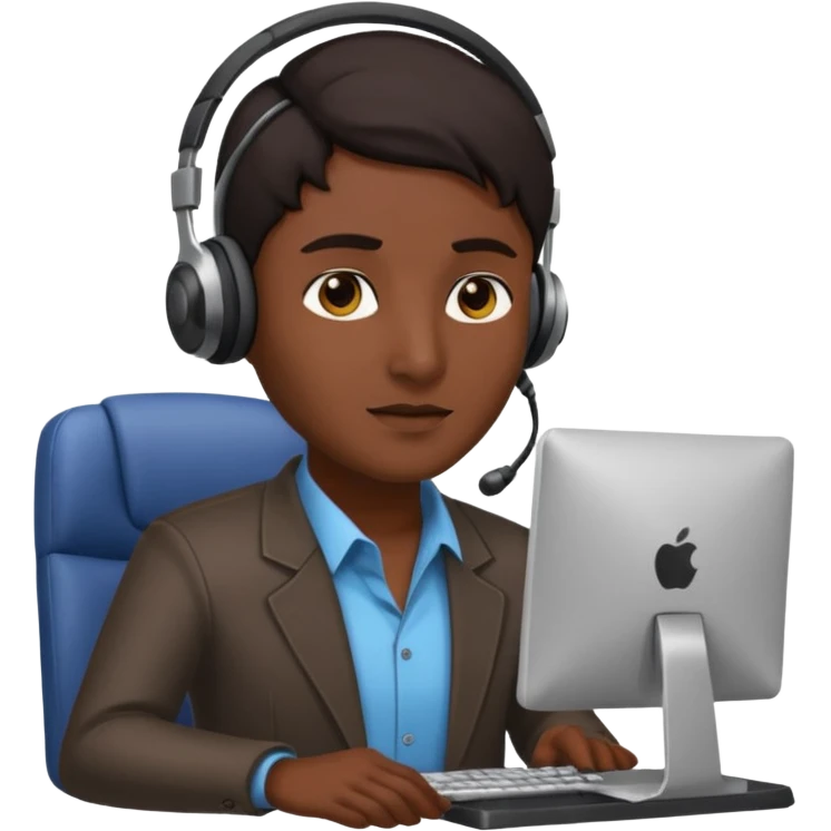 Indian scammer with a black skin tone emoji