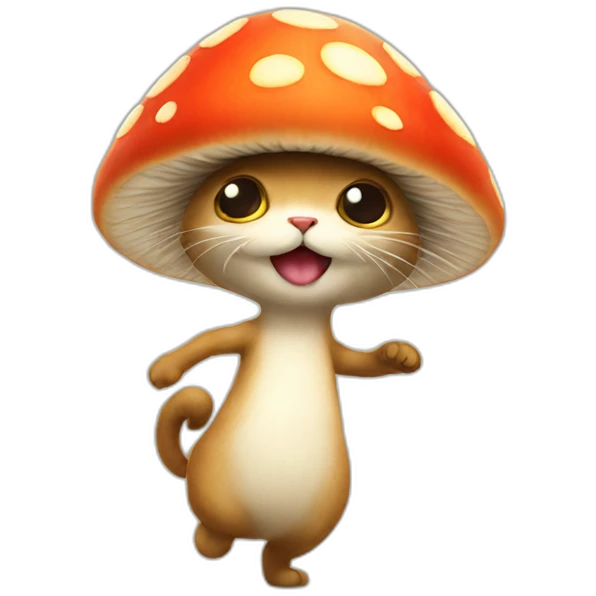 dancing mushroom-cat emoji