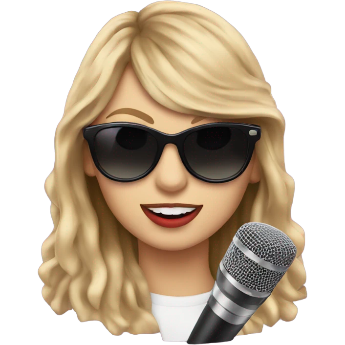 taylor swift with a microphone and sunglasses  emoji