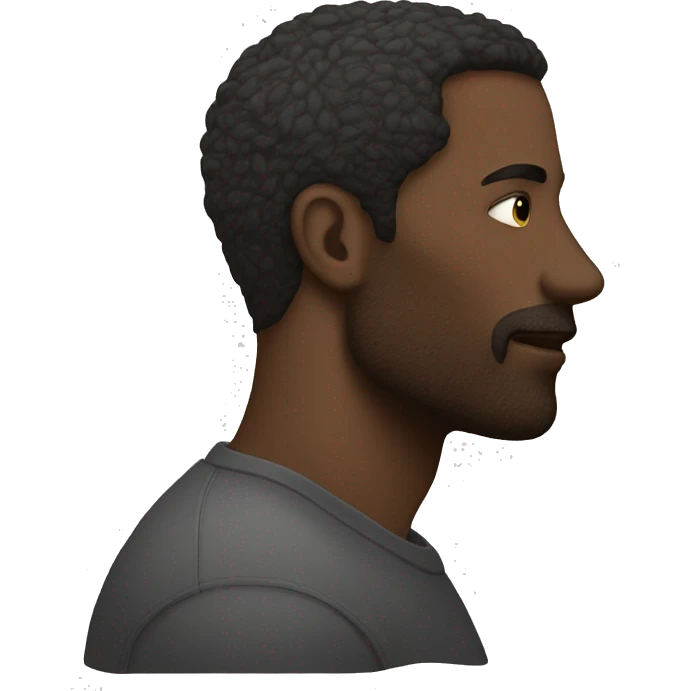 strong jawline sideview emoji with hand on jawline emoji