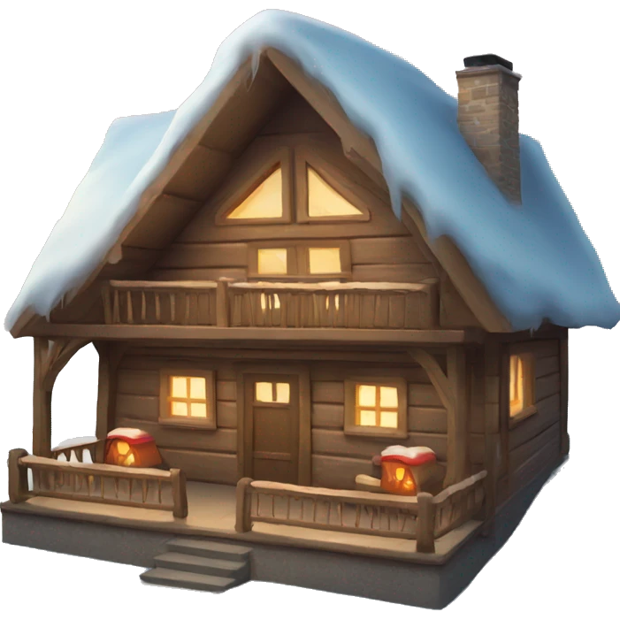 Cozy winter chalet emoji