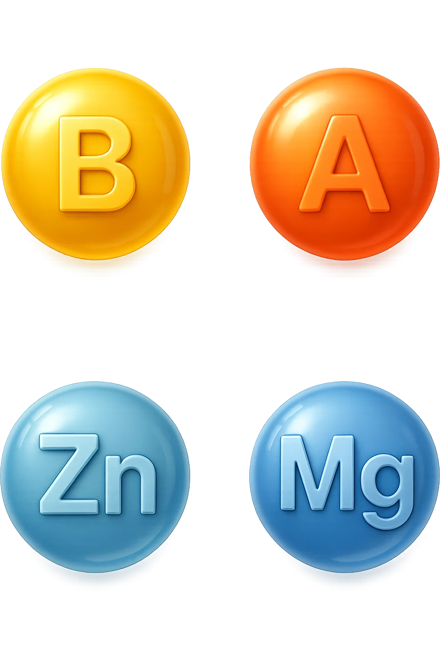 emoji stile iphone in 3d di vitamina B, vitamina A, zinco, magnesio, iperrealistico 4k emoji