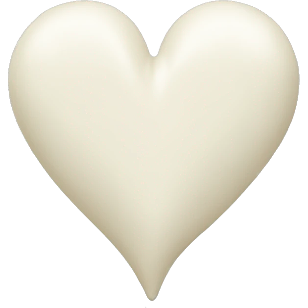 Ivory color heart emoji