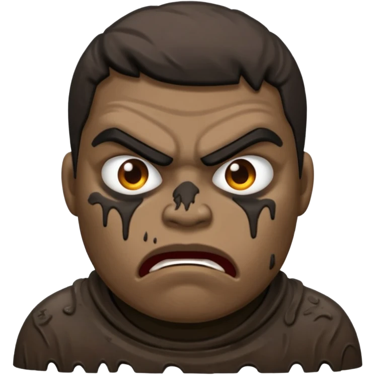 Rahjeed covered in dirty chunky mud angry emoji