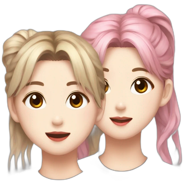 Hyunjin(SKZ) and TWICE Chaeyoung as paintors emoji