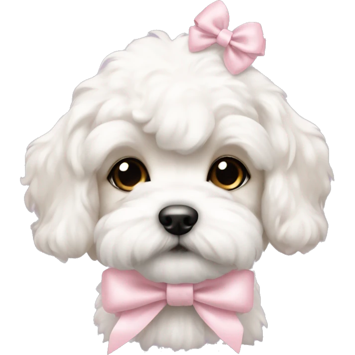 schichon puppy with pale pink bow emoji