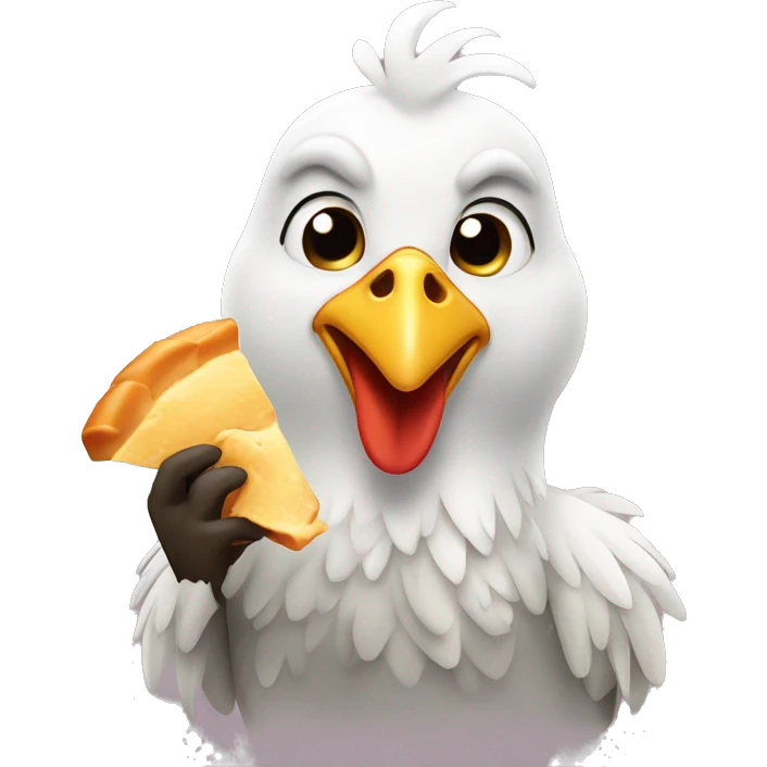 A chicken eating chicken emoji