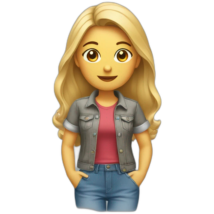 Mujer modelando ropa casual emoji