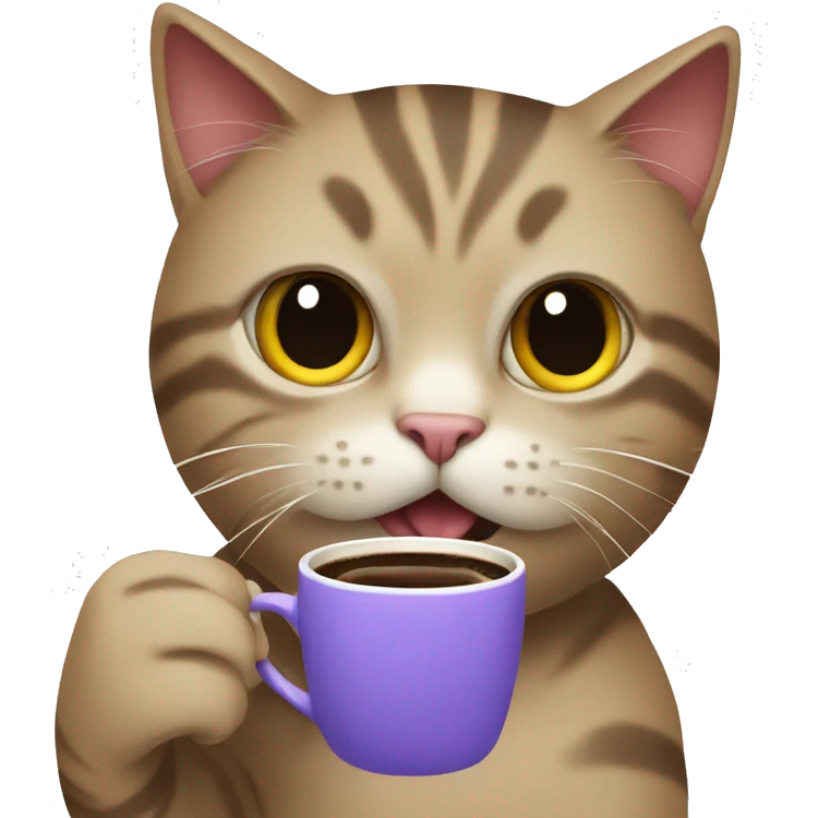 Cat holding a Coffee cup  emoji
