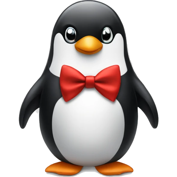 Sad penguin with red bow tie  emoji