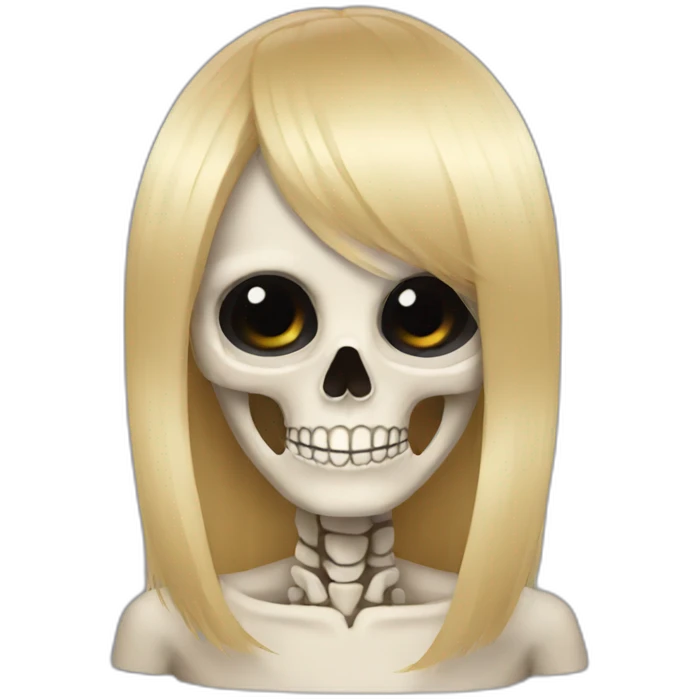 skull with blonde wig emoji