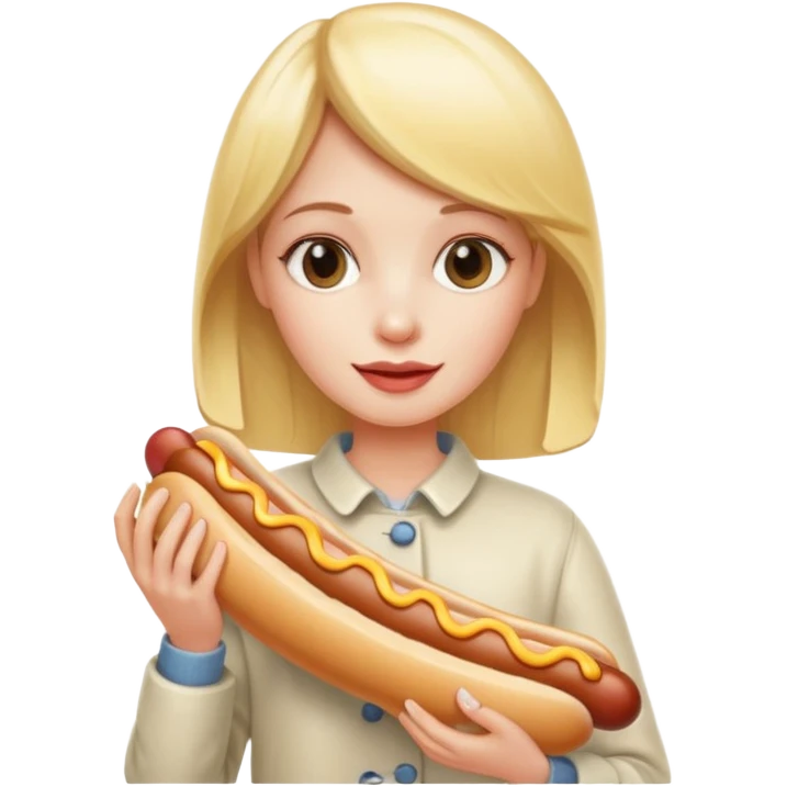 Naked blonde with both hands holding weiner emoji