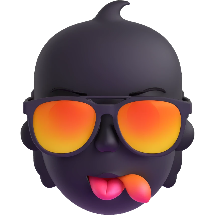 face with sunglasses, tongue out, looking overheated emoji