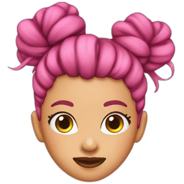 Pink messy bun emoji