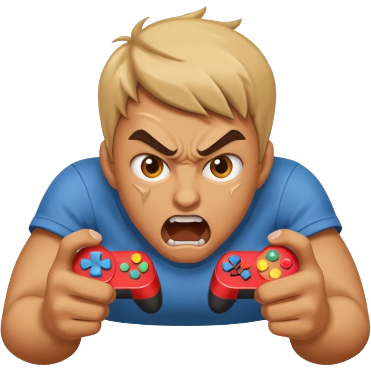 a person playing video games and being mad emoji