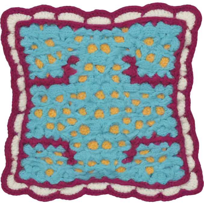 Blanket that was made by crochet emoji