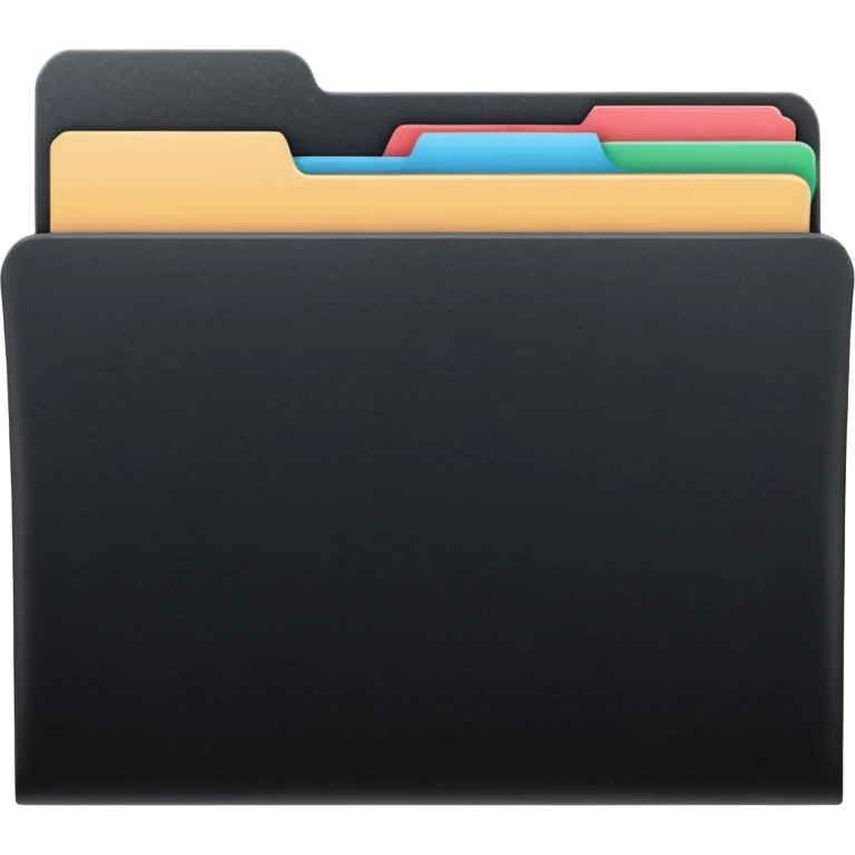 a single closed black top tab file folder emoji
