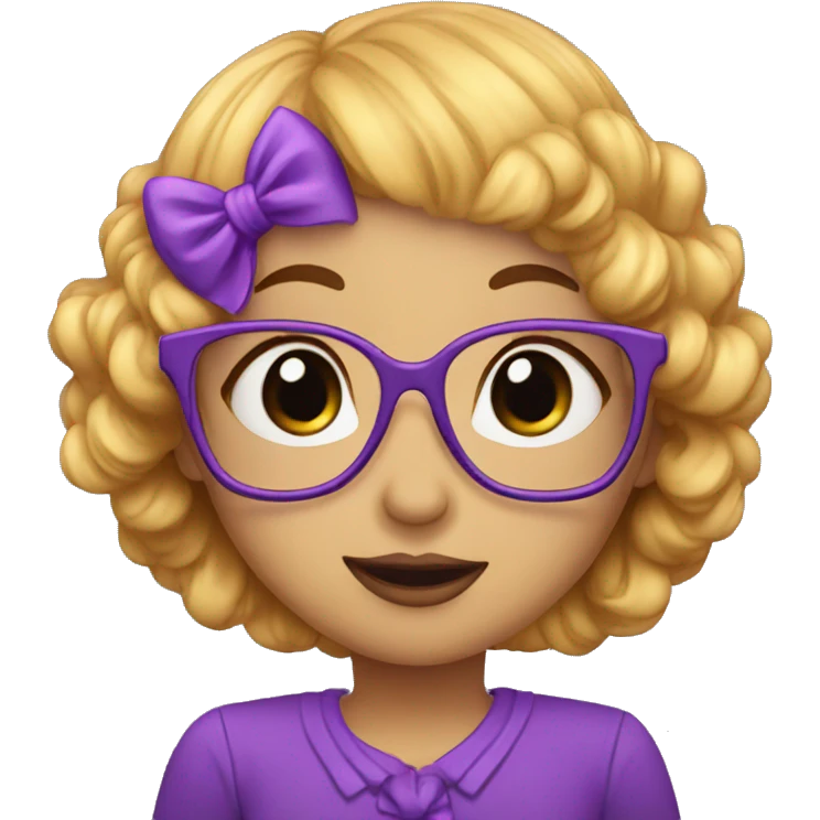 cute librarian purple kiss emoji